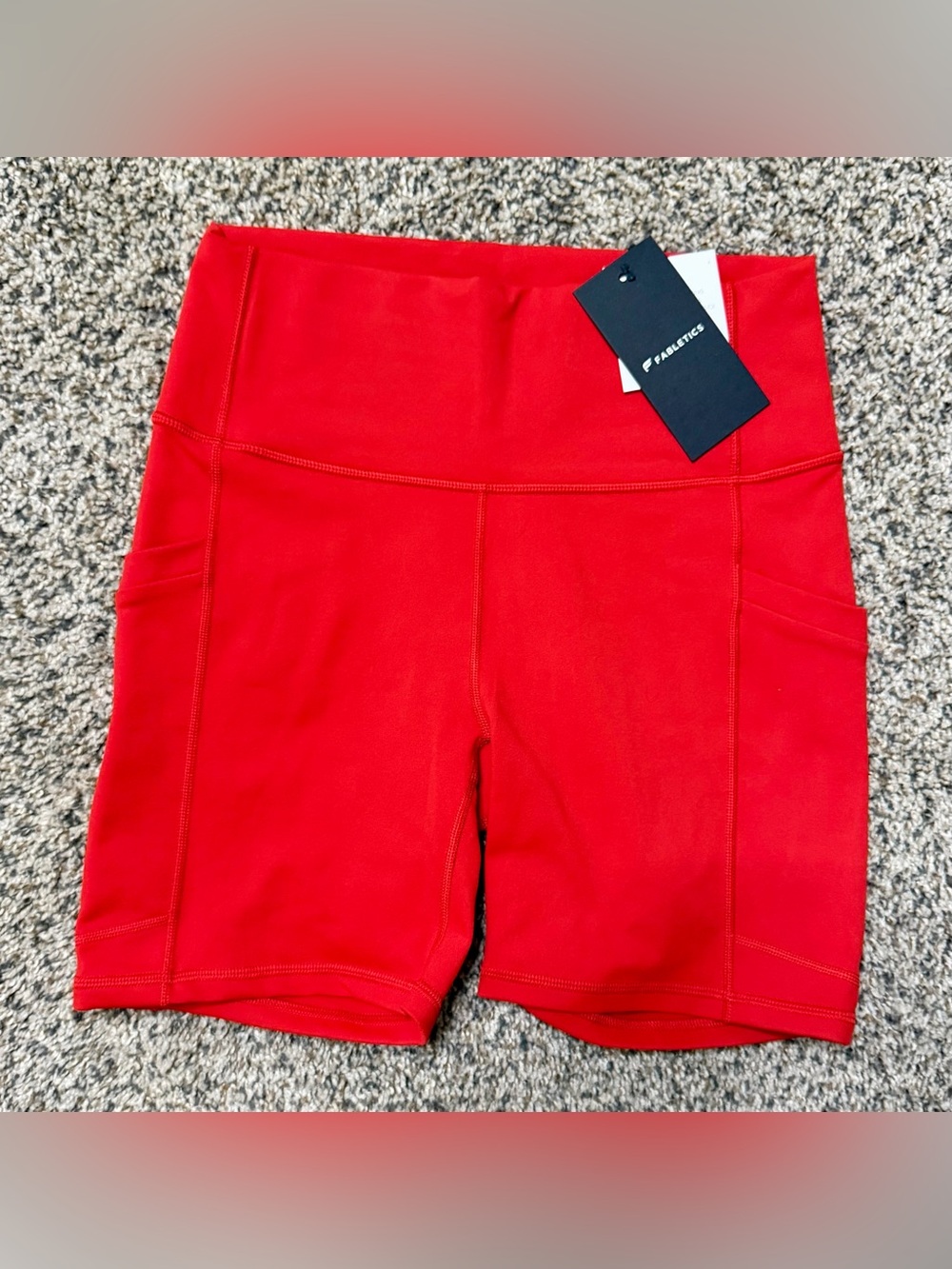 NWT Fabletics Power Hold Women's High-Rise Red Shorts - Size Small